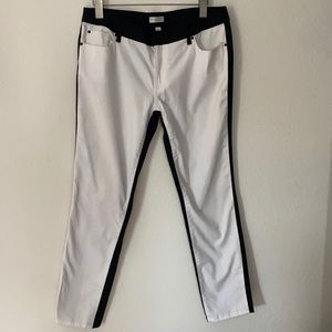 Bisou bisou two tone white black skinny pant 12